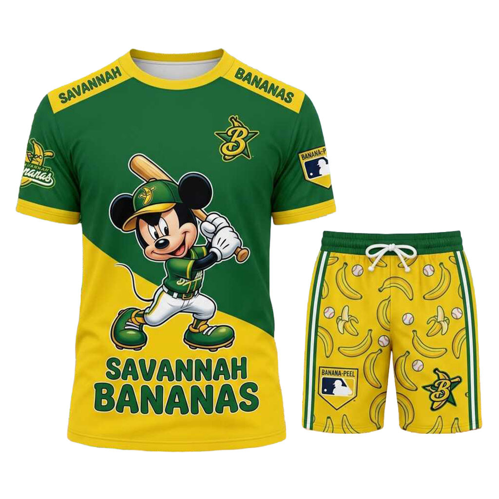 Savannah Bananas Mickey Mouse Shirt And Shorts Savannah Bananas Merch Gift For Baseball Fans