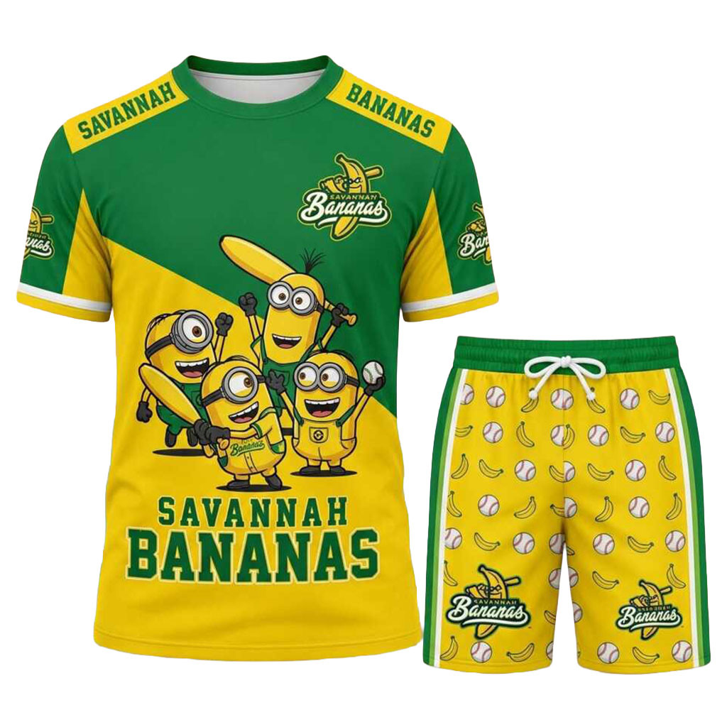 Savannah Bananas Minions Shirt And Shorts Set Savannah Bananas Merch Gift For Baseball Lovers Savannah Bananas Minions Shirt And Shorts Set Savannah Bananas Merch Gift For Baseball Lovers