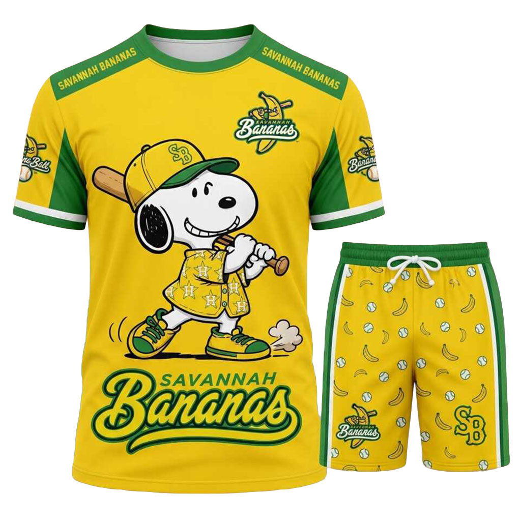 Savannah Bananas Snoopy Shirt And Shorts Set Savannah Bananas Merch Present For Baseball Lovers Savannah Bananas Snoopy Shirt And Shorts Set Savannah Bananas Merch Present For Baseball Lovers