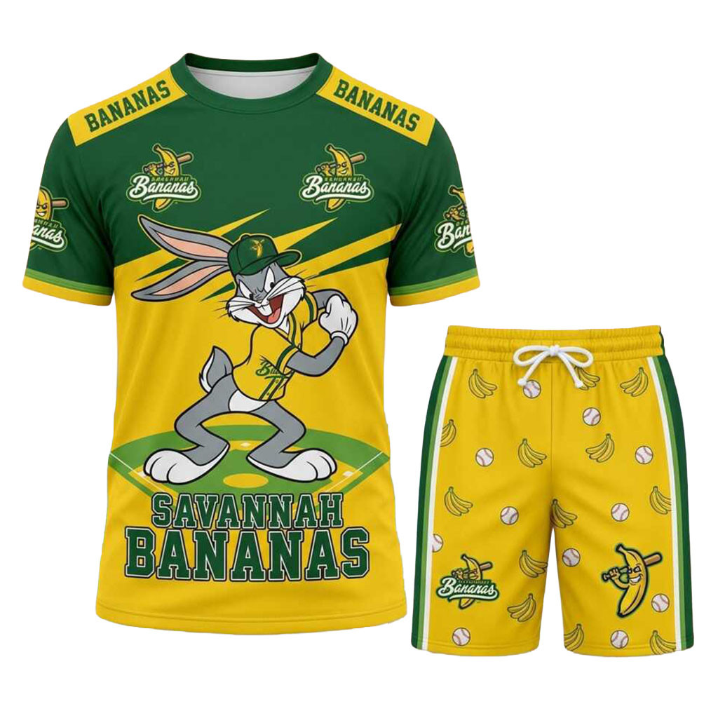 Savannah Bananas X Bugs Bunny Shirt And Shorts Set Savannah Bananas Merch Baseball Fan Gifts