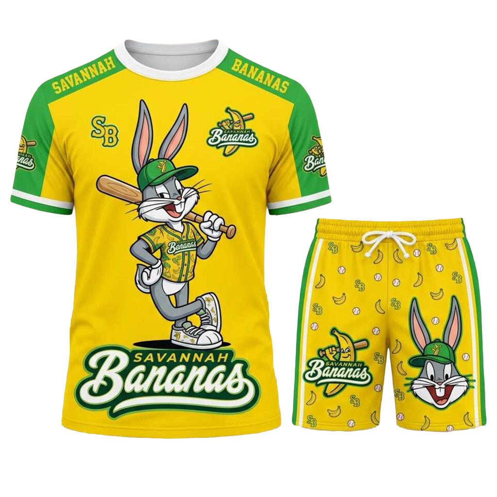Savannah Bananas X Bugs Bunny Shirt And Shorts Set Savannah Bananas Merch Baseball Lovers Gifts