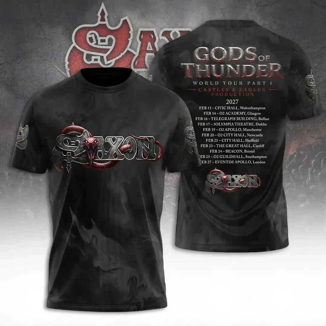 Saxon Gods Of Thunder World Tour 2027 T-Shirt Saxon Merch Gifts For Rock Fans