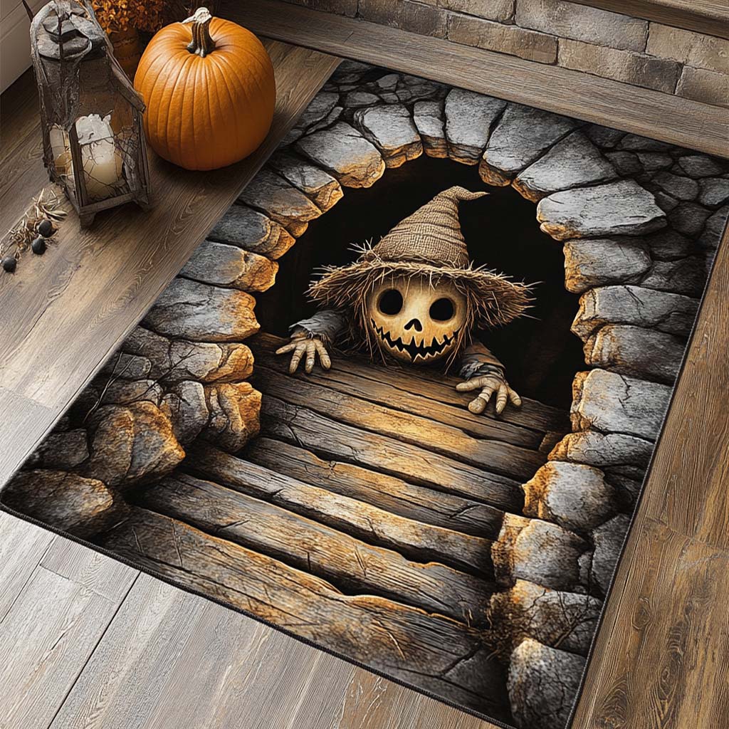 Scarecrow Jack Area Rug Halloween Home Decor Spooky Gift Ideas