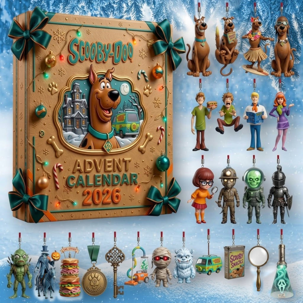 Scooby-Doo Holiday Advent Calendar 2026 Christmas Ornaments Scooby-Doo Merch Gift For Fans
