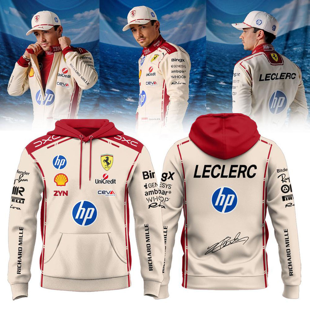 Scuderia Ferrari Charles Leclerc Monaco GP F1 2026 Graphic Hoodie Scuderia Ferrari Merch