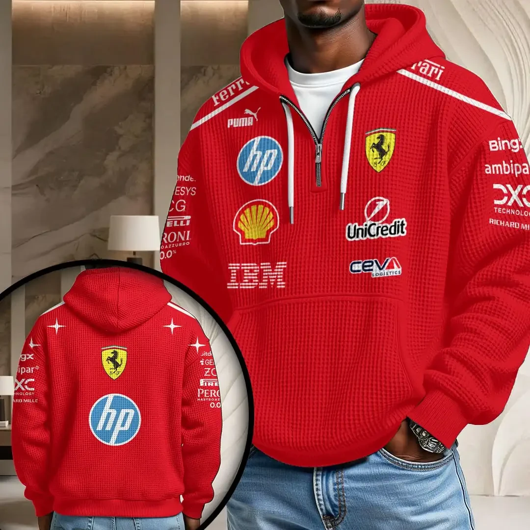 Scuderia Ferrari Monza Grand Prix 2026 Quarter Zip Hoodie Birthday Gift Ideas For Husband