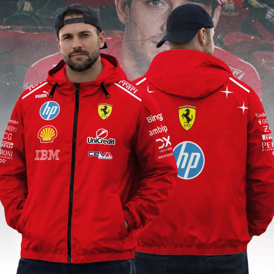 Scuderia Ferrari Monza Grand Prix 2026 Windbreaker Jacket Scuderia Ferrari Merch F1 Fan Gifts