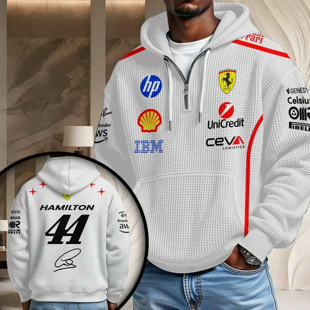 Scuderia Ferrari X Lewis Hamilton Monza Grand Prix 2026 Quarter Zip Hoodie Racing Fan Gifts