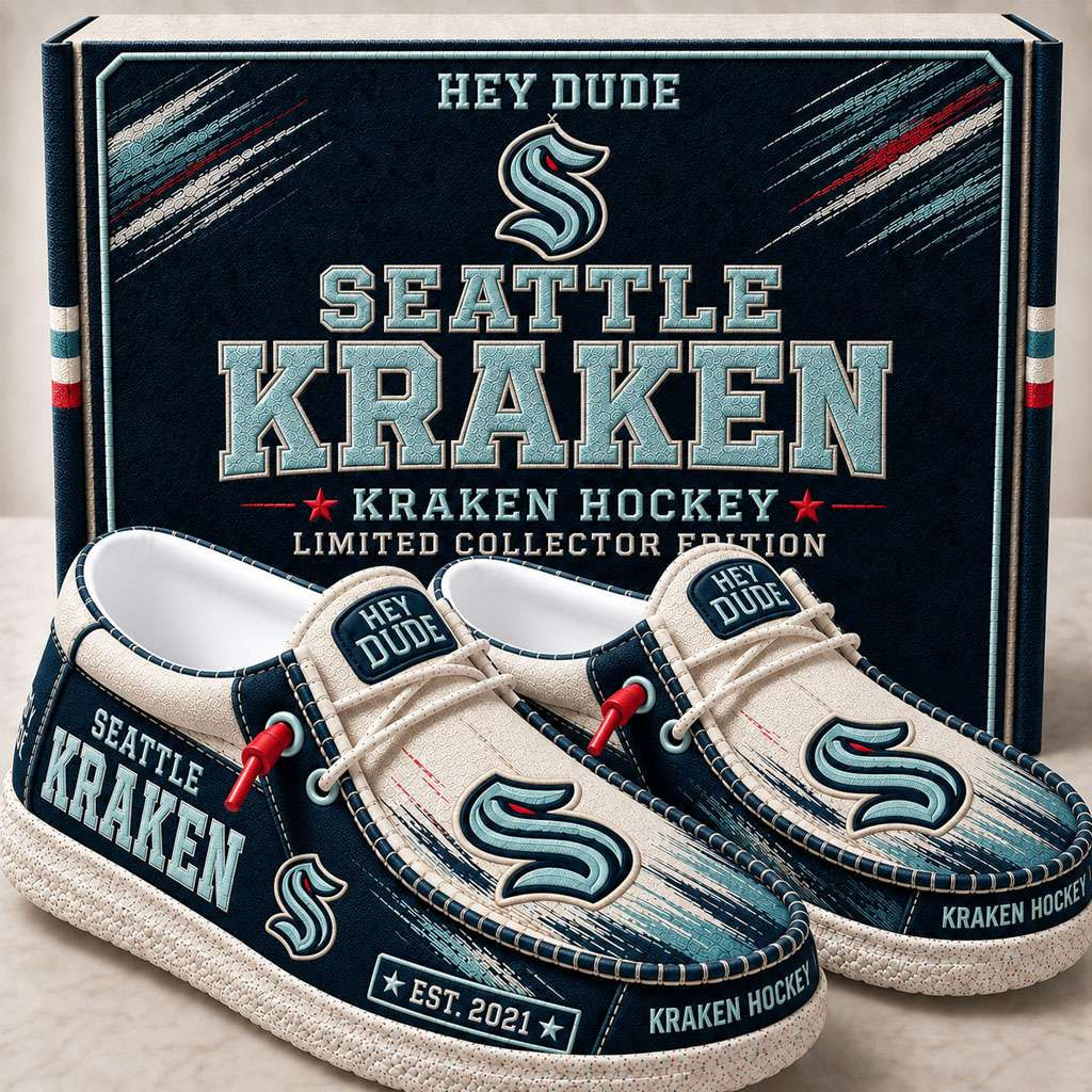 Seattle Kraken Merch Est 2021 Kraken Hockey Slip-On Loafers Good Gifts For Hockey Fans