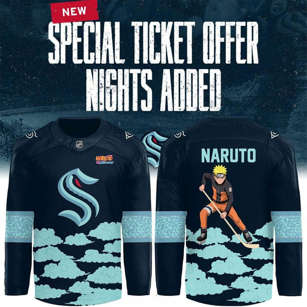 Seattle Kraken X Naruto Night 2026 Anime Game Hockey Jersey Seattle Kraken Merch Fan Gifts Seattle Kraken X Naruto Night 2026 Anime Game Hockey Jersey Seattle Kraken Merch Fan Gifts