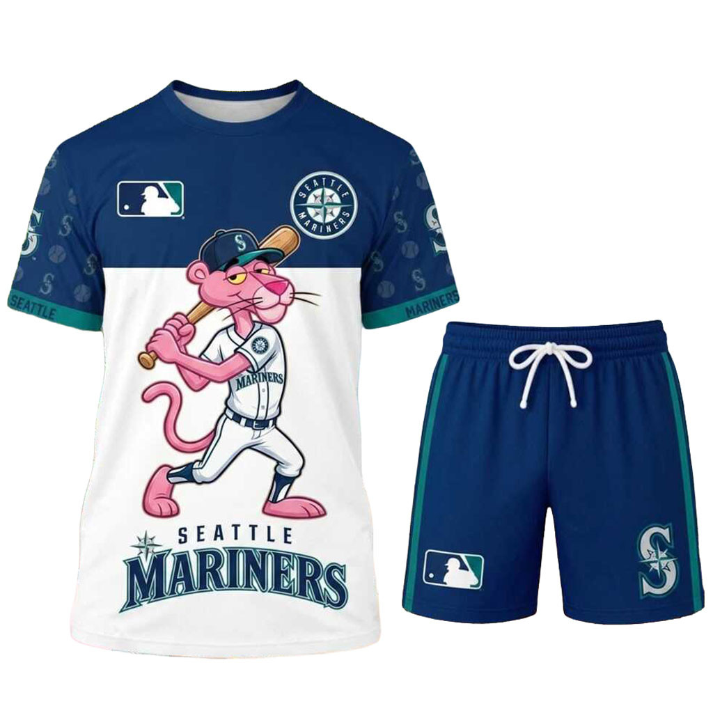 Seattle Mariners Pink Panther Shirt And Shorts Seattle Mariners Merch Gift For Baseball Lovers