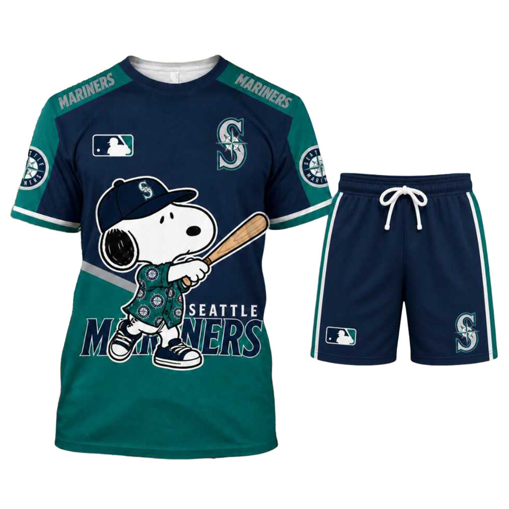 Seattle Mariners Snoopy Baseball Cartoon Character Shirt And Shorts Seattle Mariners Merch
