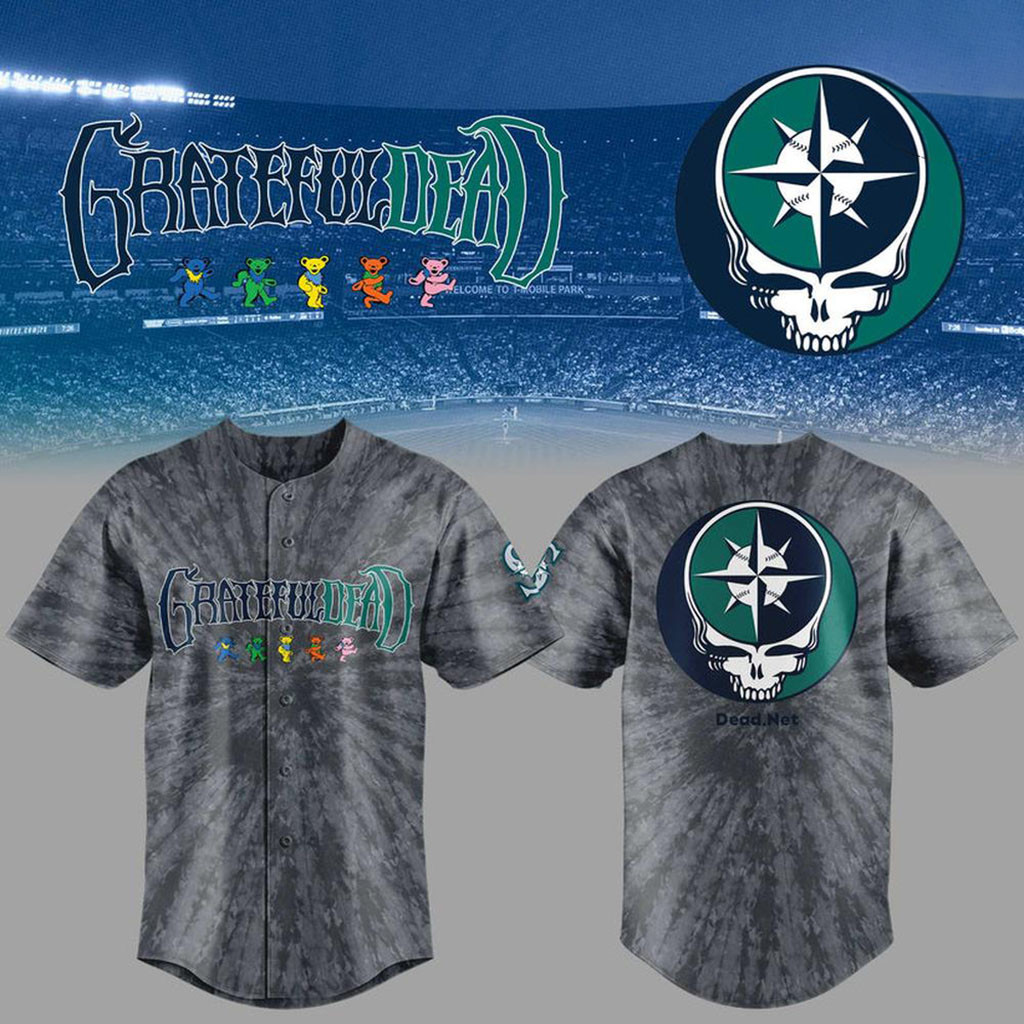 Seattle Mariners X Grateful Dead Baseball Jersey Seattle Mariners Merch Baseball Fan Gifts