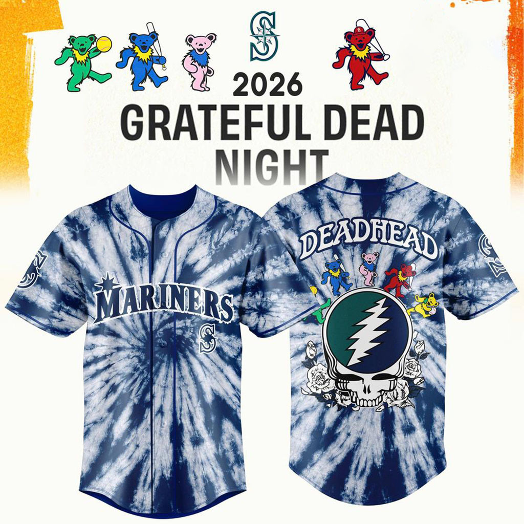 Seattle Mariners x Grateful Dead Night 2026 Baseball Jersey Mariners Merch Gifts For Baseball Fan