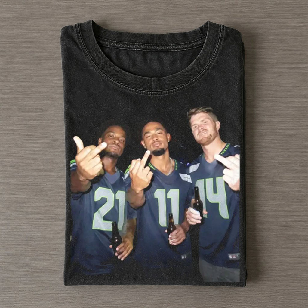 Seattle Seahawks Devon Witherspoon Jaxon Smith-Njigba And DK Metcalf Smoking And Middle Finger Shirt