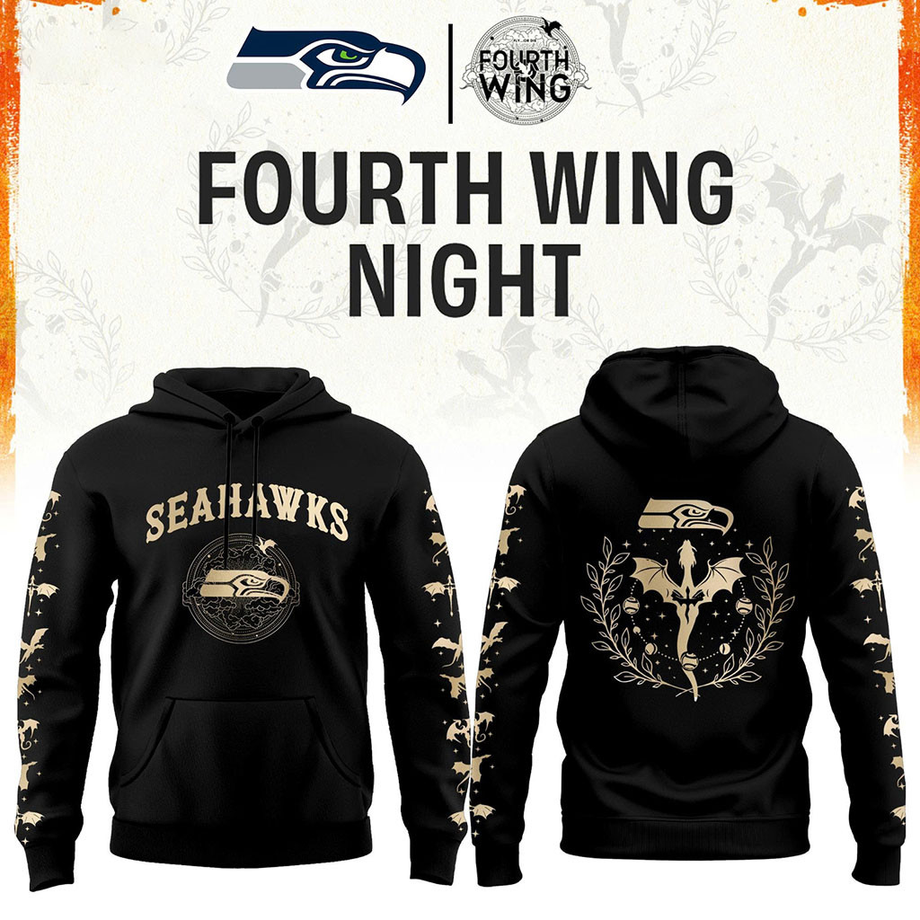 Seattle Seahawks Dragon Wing Fantasy Night 2026 Hoodie Seattle Football Merch Fan Apparel Black