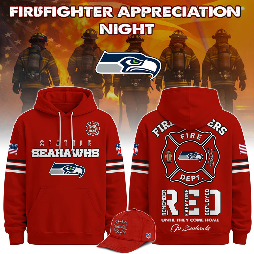 Seattle Seahawks Firefighter Appreciation Night 2026 Hoodie Seahawks Merch Football Fan Gear