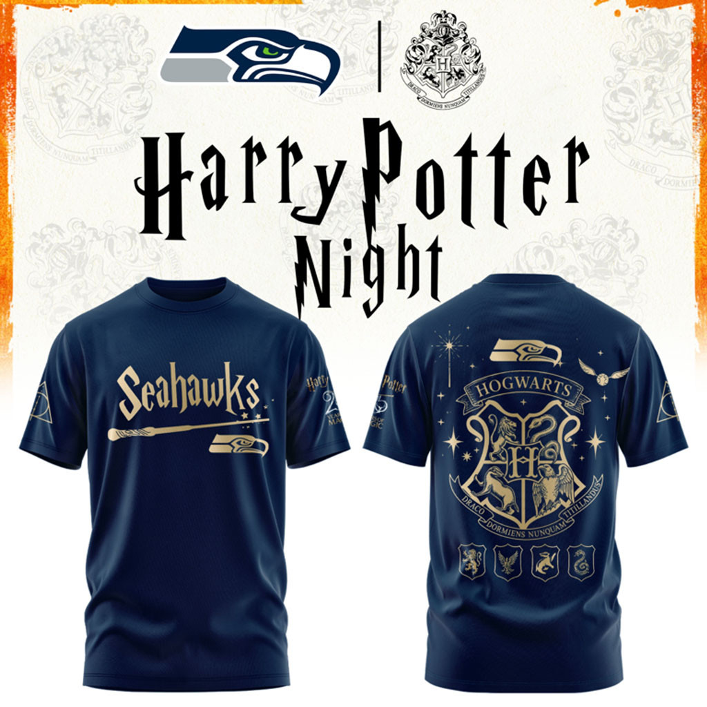 Seattle Seahawks Football Harry Potter 25th Anniversary T-Shirt Seahawks Merch 2026 Fan Gear