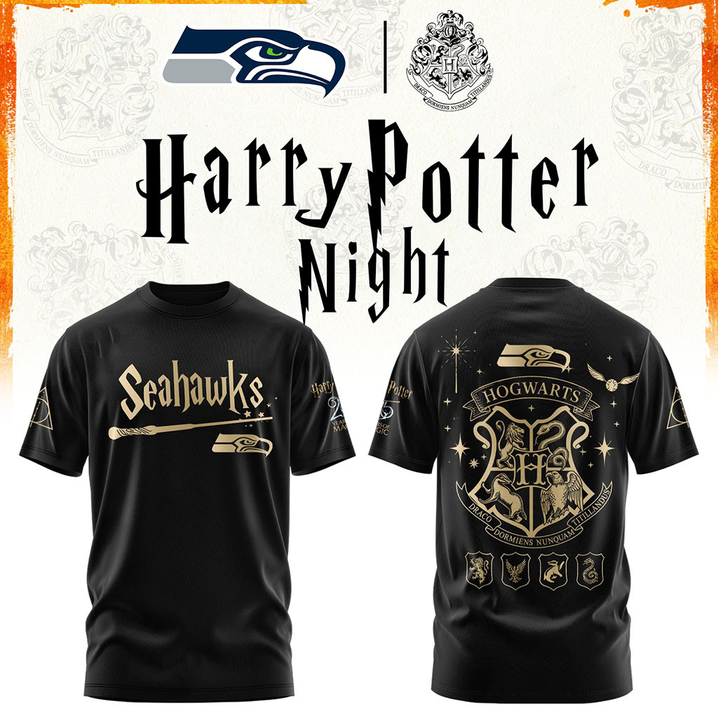 Seattle Seahawks Harry Potter 25th Anniversary Shirt 2026 Game Day Merch Gift For Seahawks Fan