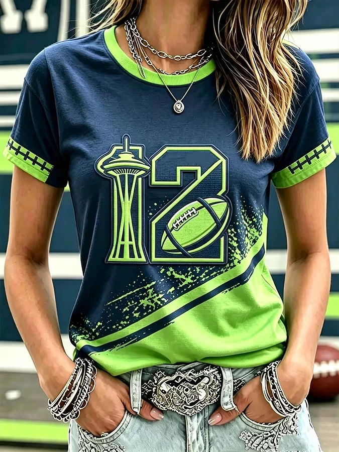 Seattle Seahawks Merch #12 Seattle Football T-Shirt Game Day Clothing Gifts For Football Fan