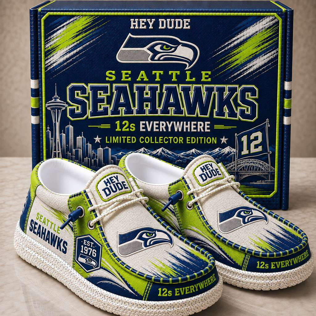 Seattle Seahawks Merch 12s Everywhere Slip-On Loafers Best Gift For Football Lovers
