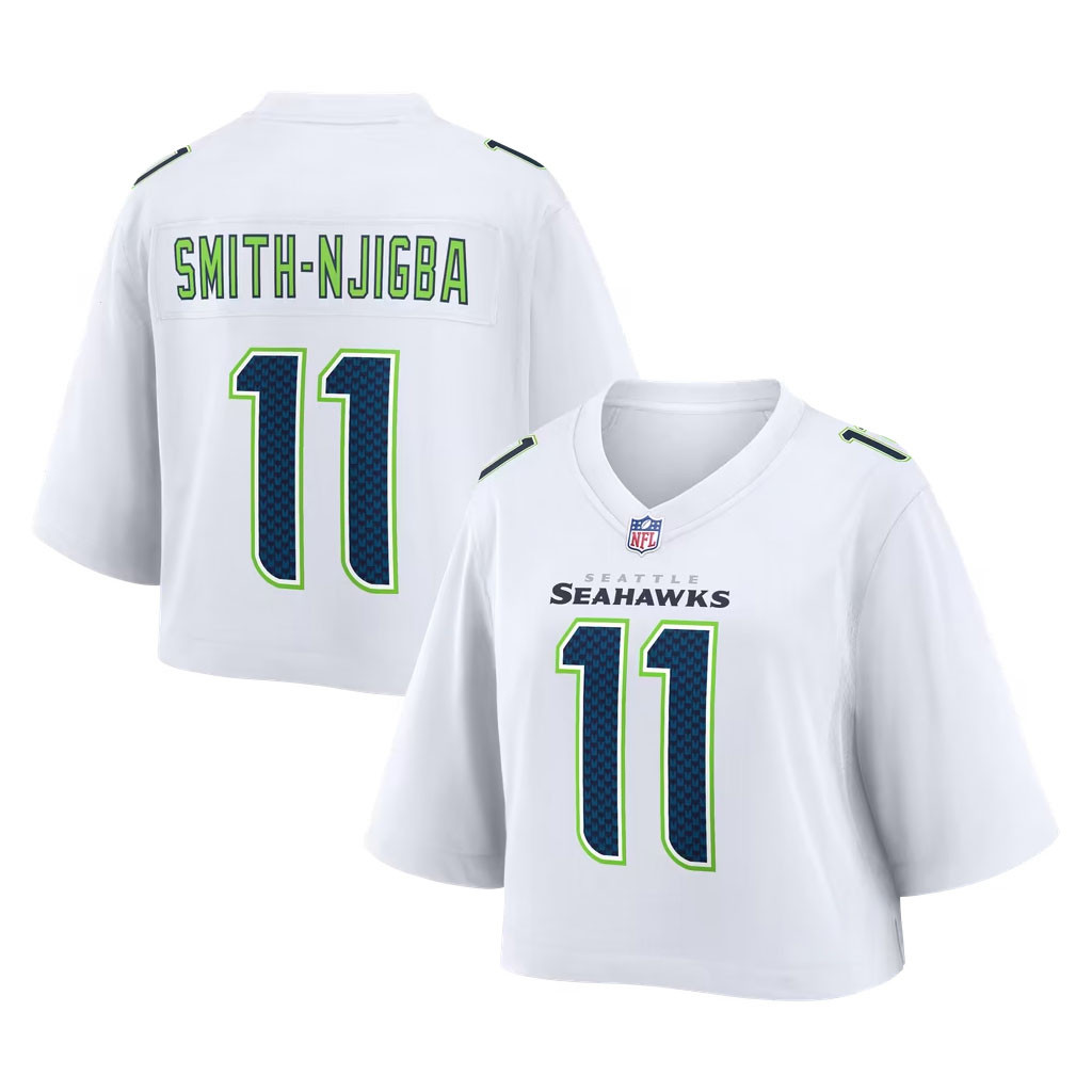 Seattle Seahawks Merch 2026 #11 Jaxon Smith-Njigba White Seattle Seahawks Cropped Game Jersey Seattle Seahawks Merch 2026 #11 Jaxon Smith-Njigba White Seattle Seahawks Cropped Game Jersey