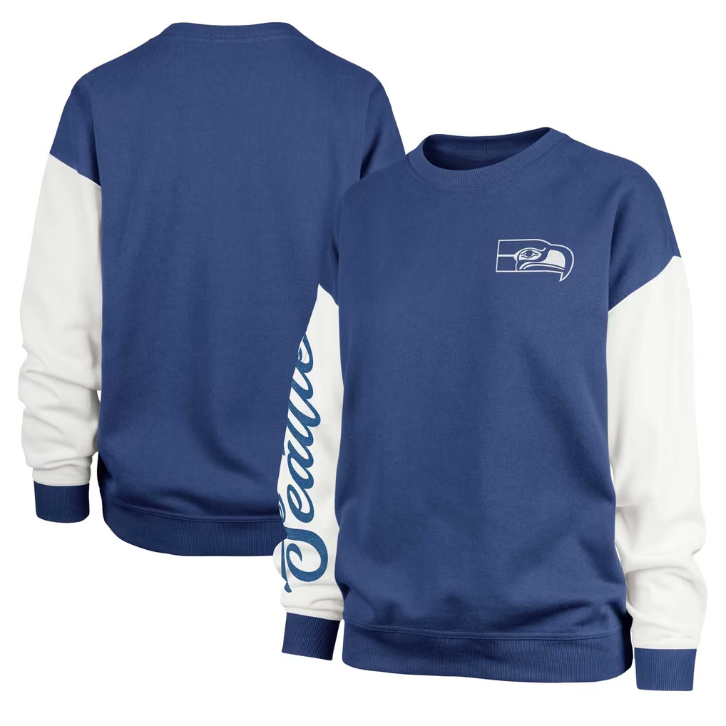 Seattle Seahawks Merch 2026 47 College Seattle Seahawks Double Header Rise Andie Sweatshirt