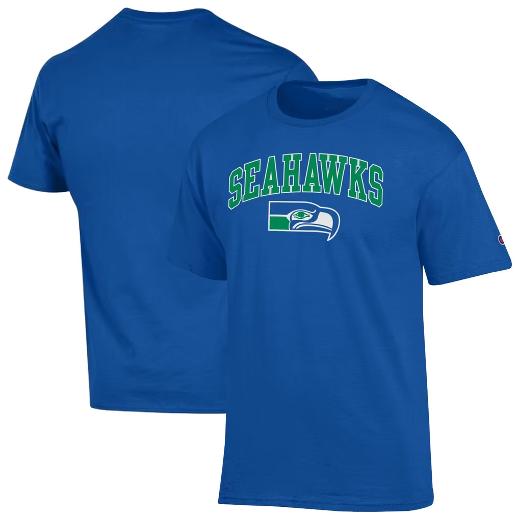 Seattle Seahawks Merch 2026 Champion Seattle Seahawks Arch Over Logo T-Shirt Gift For Brother Seattle Seahawks Merch 2026 Champion Seattle Seahawks Arch Over Logo T-Shirt Gift For Brother
