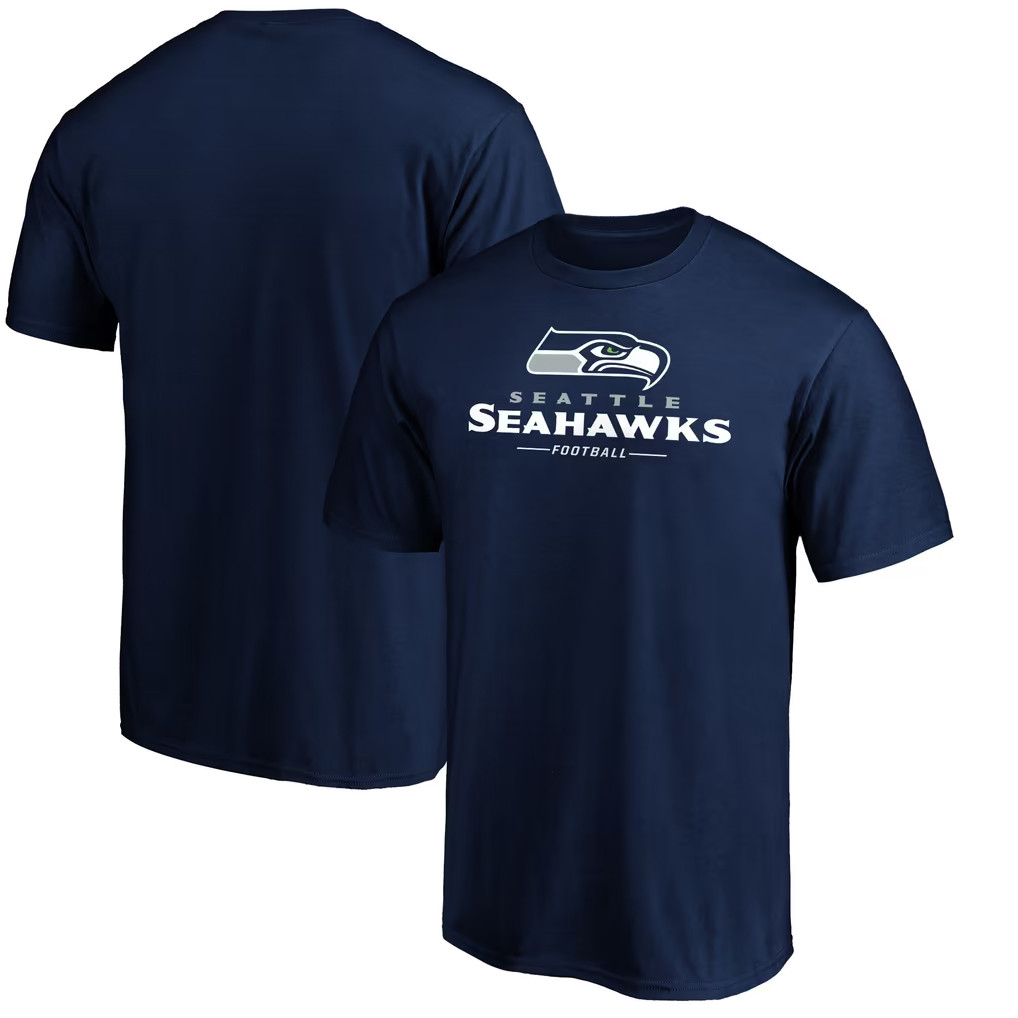 Seattle Seahawks Merch 2026 College Navy Seattle Seahawks Team Lockup T-Shirt Football Fan Gear