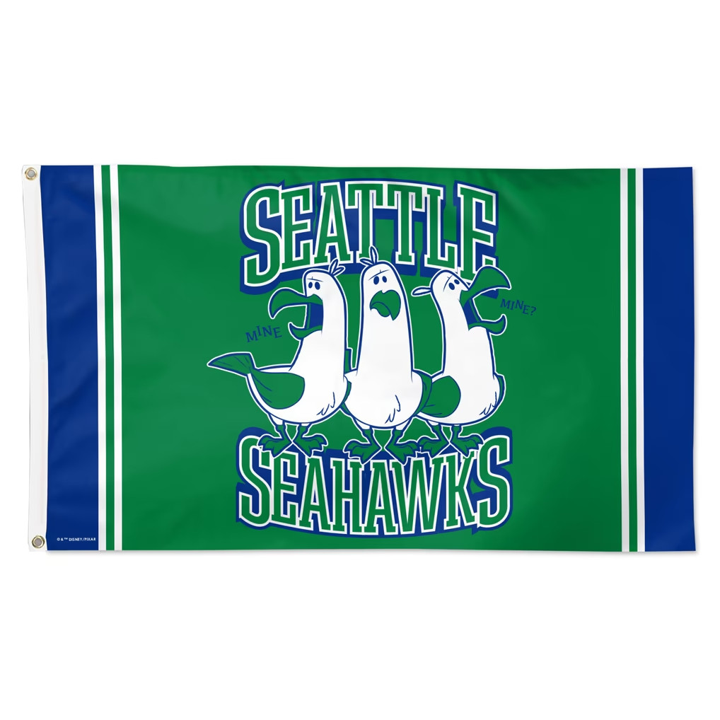 Seattle Seahawks Merch 2026 Seattle Seahawks Disney X NFL Seagulls Flag Home Decor Ideas