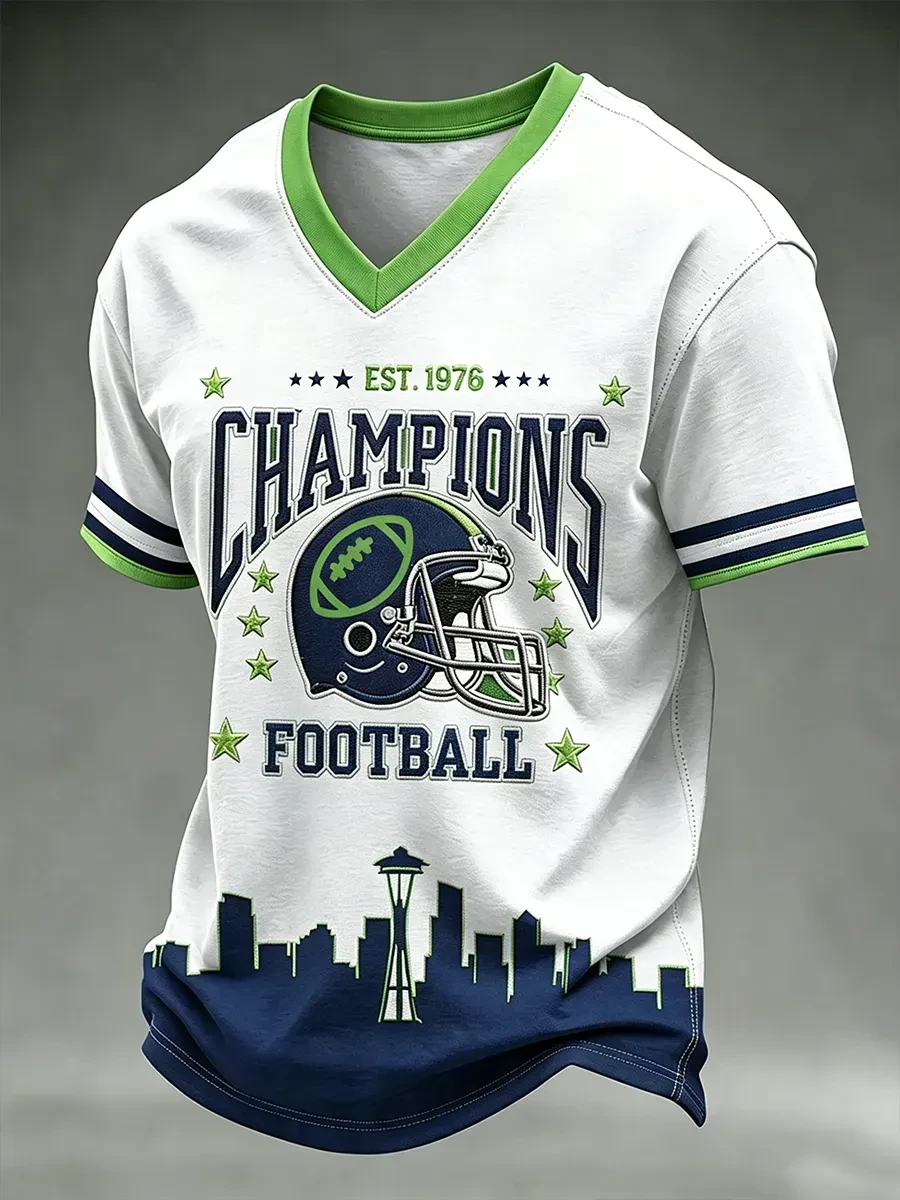Seattle Seahawks Merch Champions Seattle Football V-Neck Shirt Game Day Gifts For Fans Seattle Seahawks Merch Champions Seattle Football V-Neck Shirt Game Day Gifts For Fans