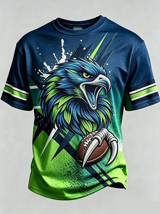 Seattle Seahawks Merch Eagle Art Seattle Football T-Shirt Men Game Day Apparel Dad Gifts
