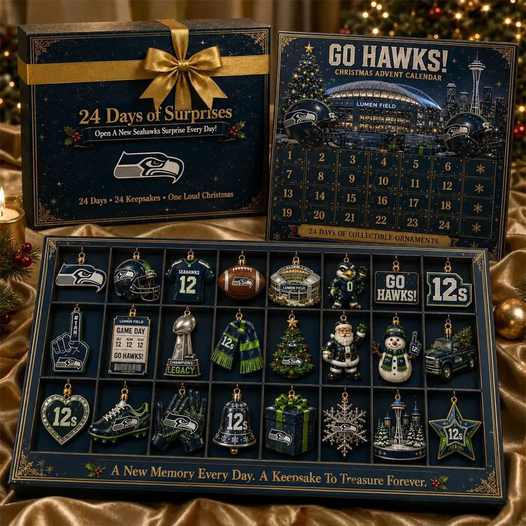 Seattle Seahawks Merch Go Hawks 2026 Christmas Ornaments Advent Calendar Gifts For Football Fan Seattle Seahawks Merch Go Hawks 2026 Christmas Ornaments Advent Calendar Gifts For Football Fan