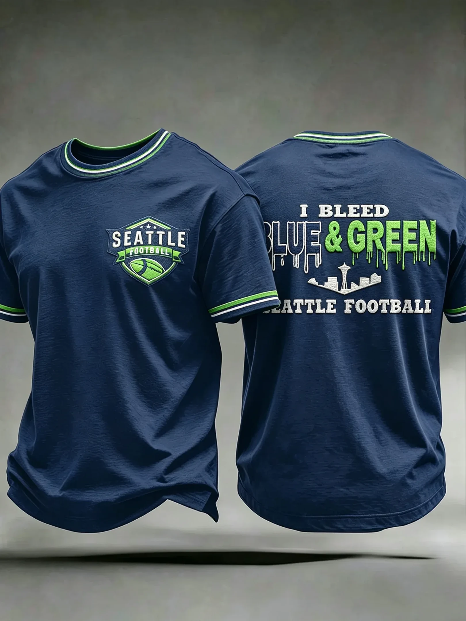 Seattle Seahawks Merch I Bleed Blue And Green Seattle Football T-Shirt Game Day Gift For Fan Seattle Seahawks Merch I Bleed Blue And Green Seattle Football T-Shirt Game Day Gift For Fan