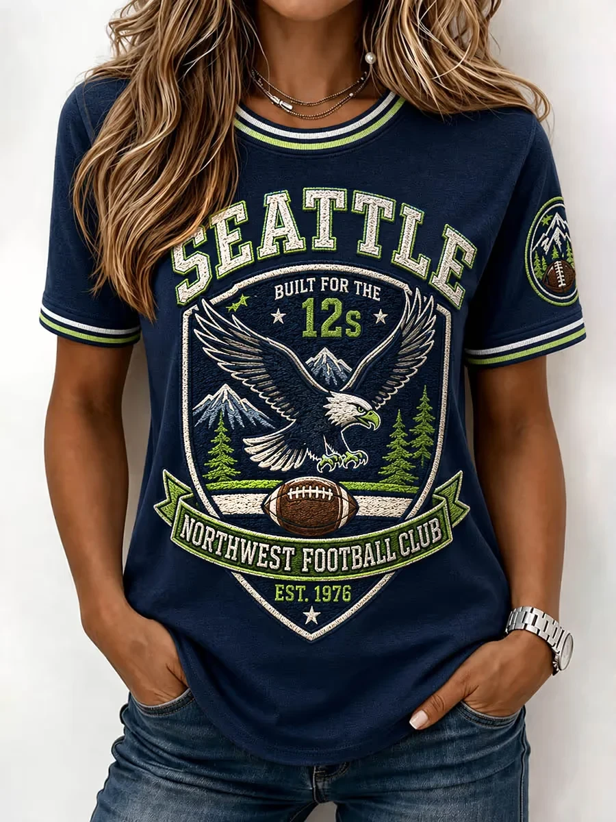 Seattle Seahawks Merch Seattle Football T-Shirt Women Game Day Apparel Gifts For Football Fan