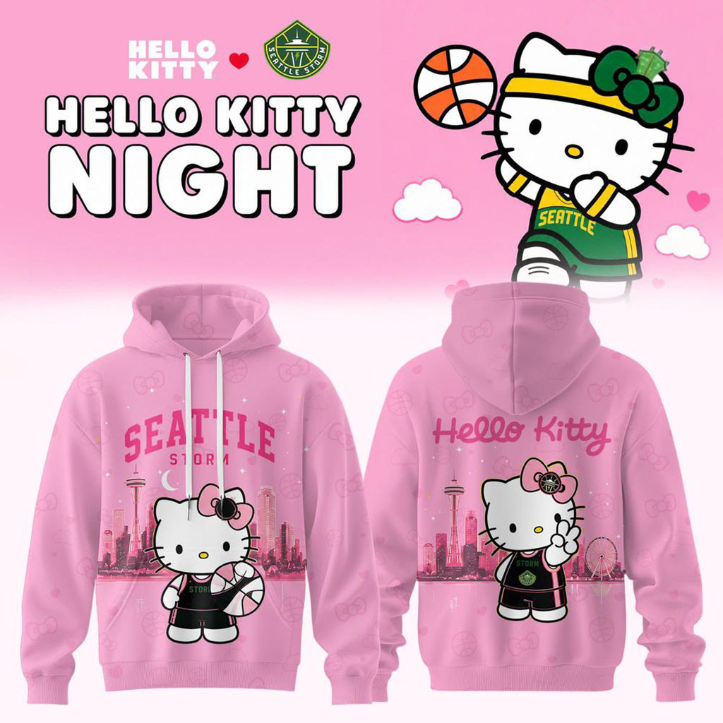 Seattle Storm x Hello Kitty 2026 Collection Hoodie Seattle Storm Merch Birthday Gift For Her