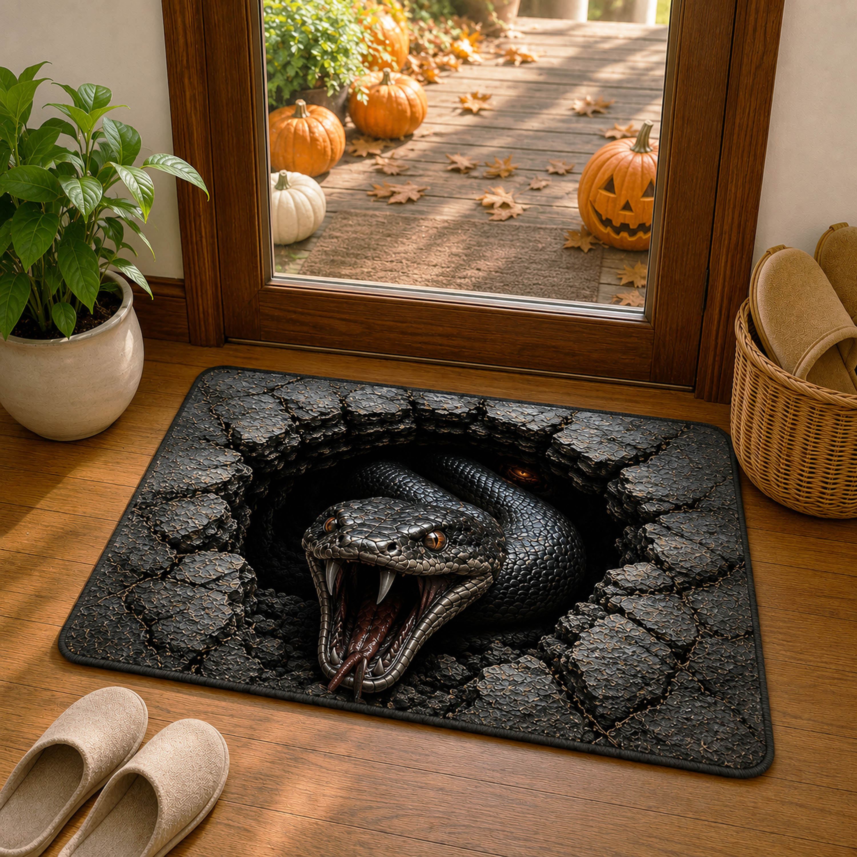 Serpent Abyss Doormat Snake Halloween Door Mat Outdoor Home Decor Good Halloween Gifts
