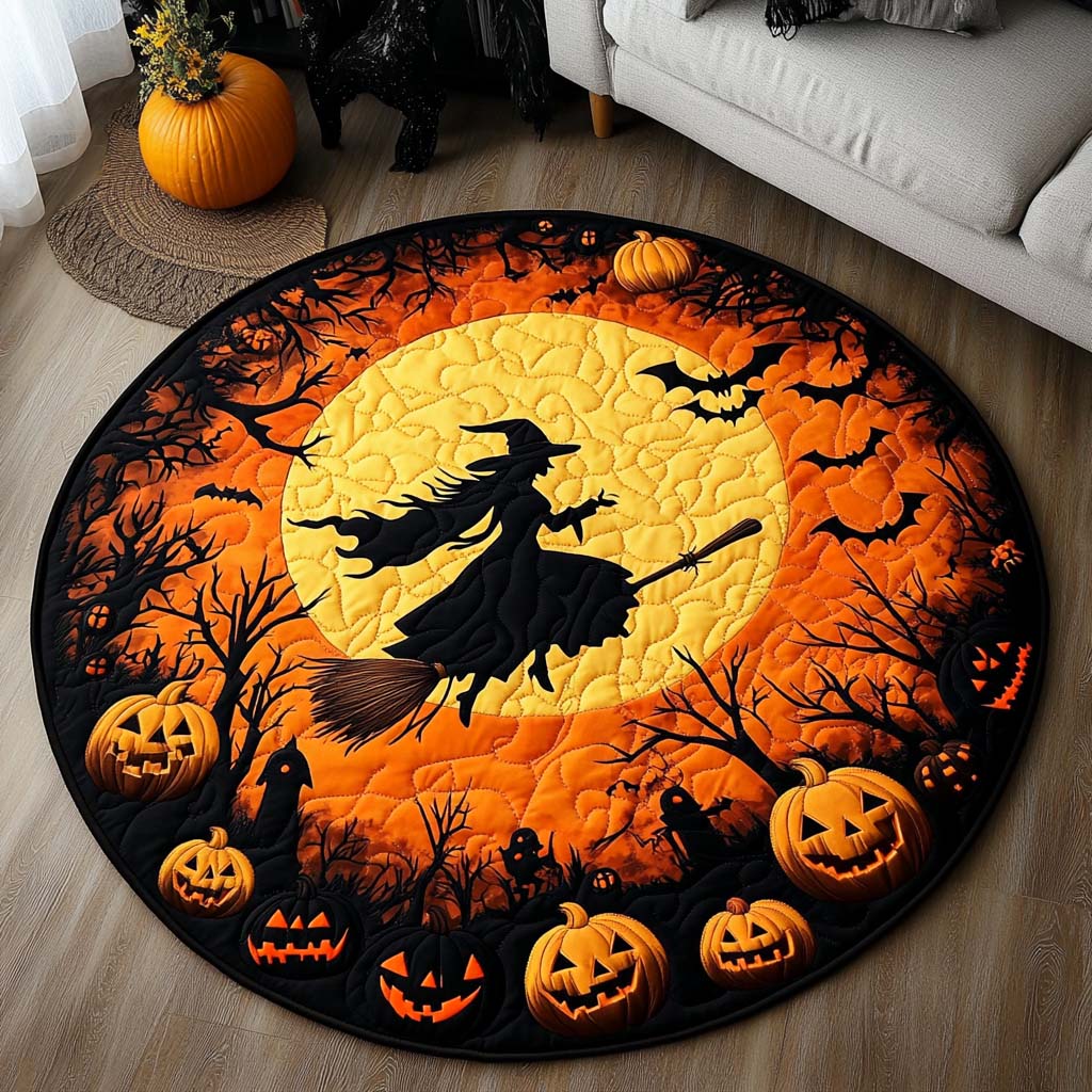 Shadow Glow Quilted Round Mat Large Round Mat Halloween Present Ideas