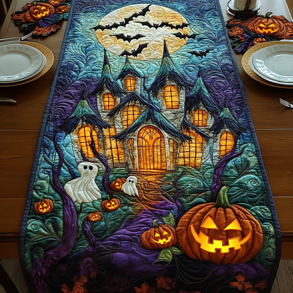 Shadow Specters Quilted Table Runner Kitchen Table Decor Ideas Unique Halloween Gifts Shadow Specters Quilted Table Runner Kitchen Table Decor Ideas Unique Halloween Gifts