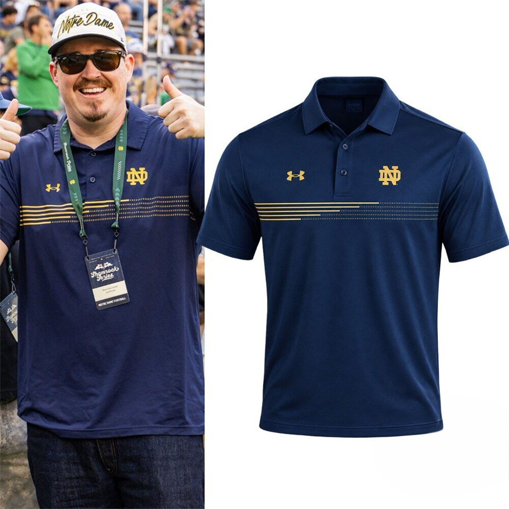 Shane Gillis Under Armour Notre Dame Polo Shirt Notre Dame Fighting Irish Merch Fans Gifts