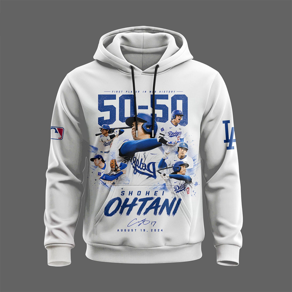 Shohei Ohtani 50-50 Los Angeles Dodgers Baseball Hoodie Dodgers Merch Gifts For Fans