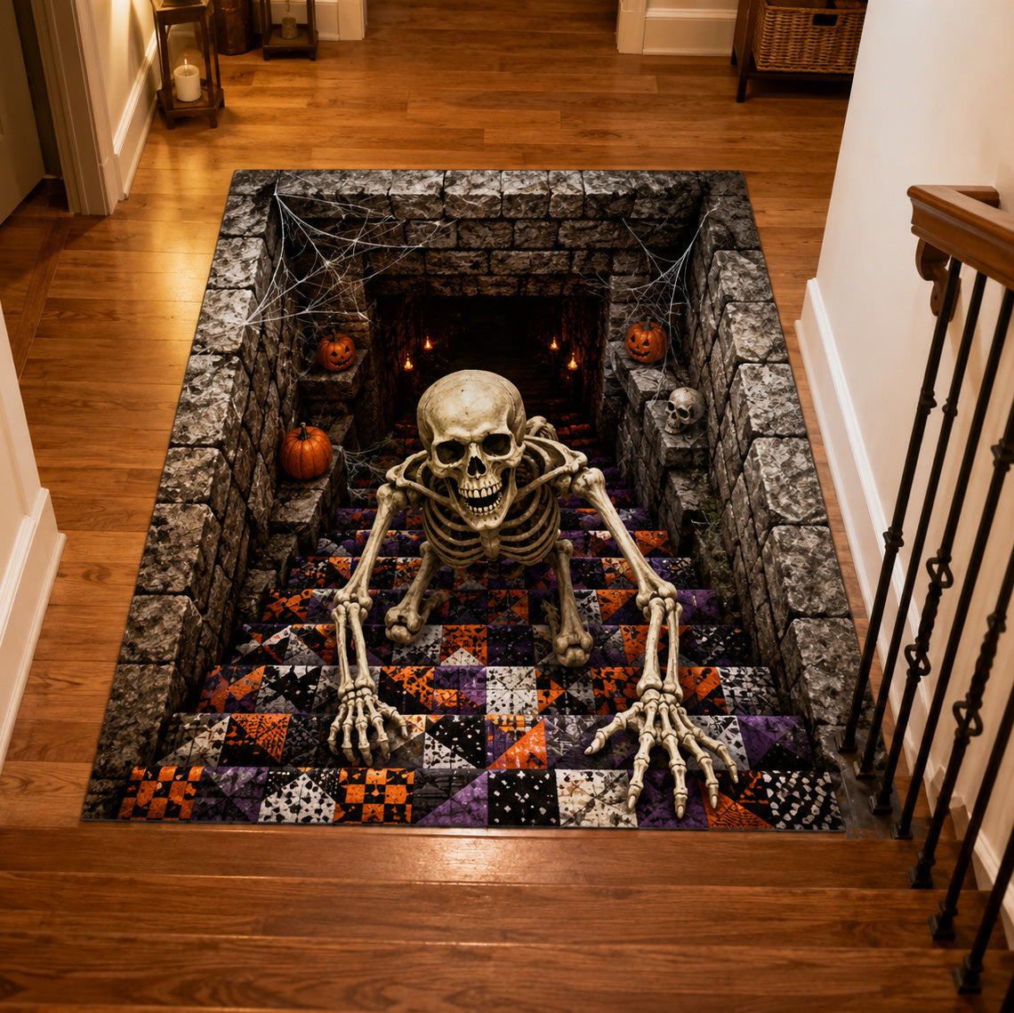 Skeleton Descent Area Rug Gothic Living Room Ideas Halloween Goodie Ideas