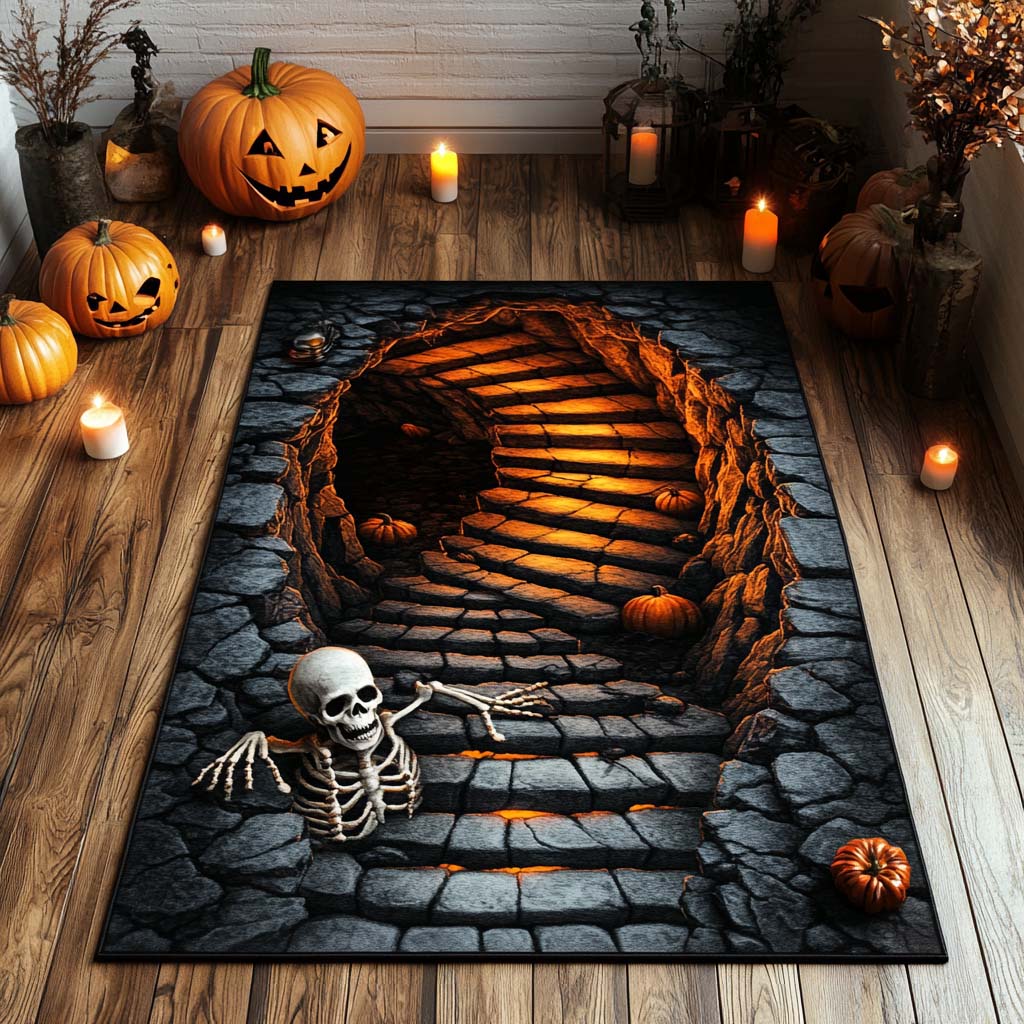 Skeleton Descent Area Rug Halloween Indoor Rug Gift Halloween