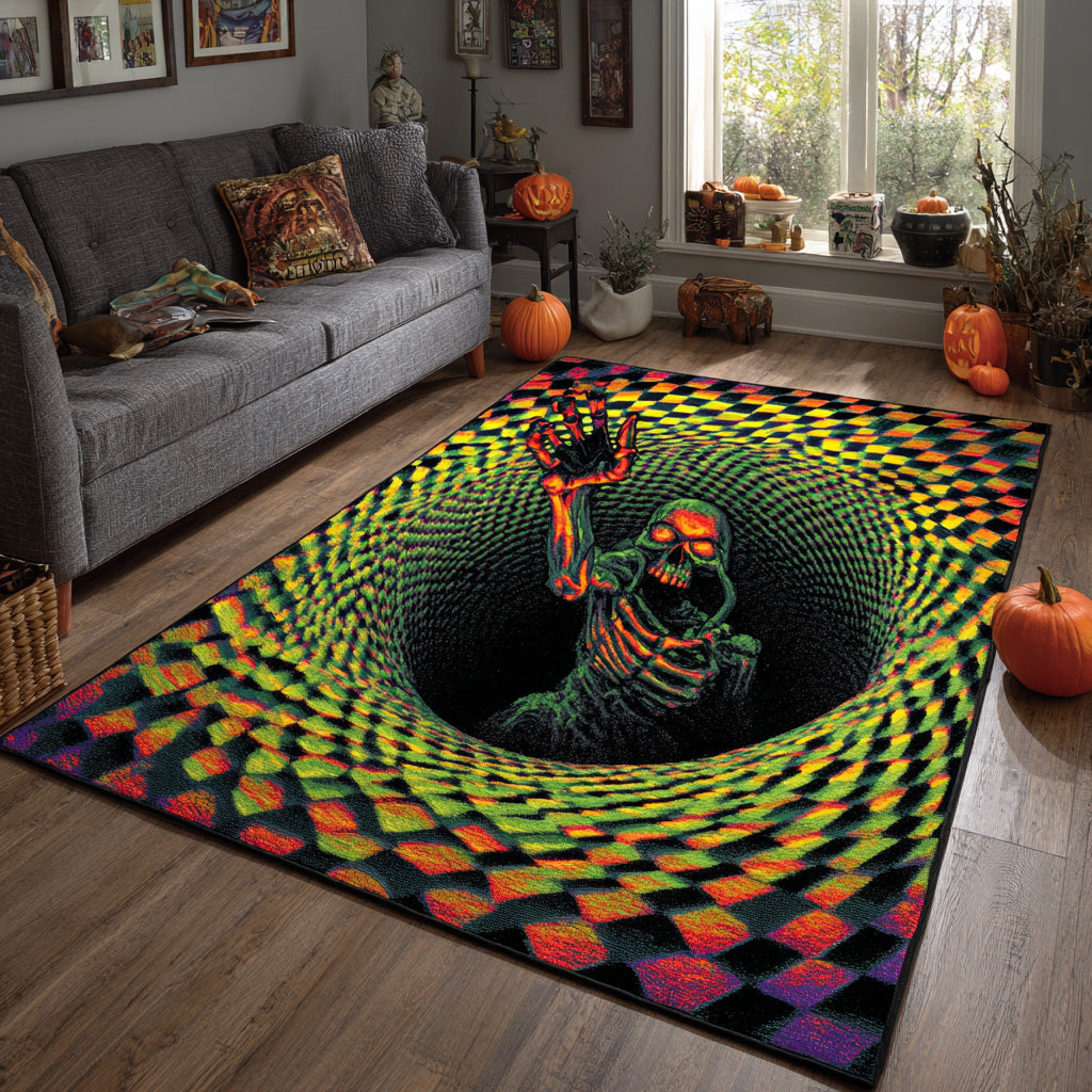 Skeleton Escape Area Rug Halloween Runner Rug Spooky Gifts For Her