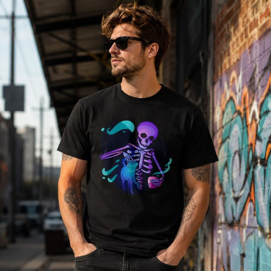 Skeleton Petting Cat Neon T-Shirt Funny Spooky Halloween Shirt Gifts For Cat Lovers Skeleton Petting Cat Neon T-Shirt Funny Spooky Halloween Shirt Gifts For Cat Lovers