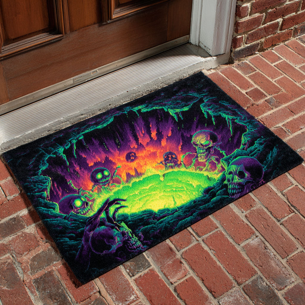 Skull of Abyss Doormat Spooky Welcome Mat Entryway Decor Best Halloween Gifts