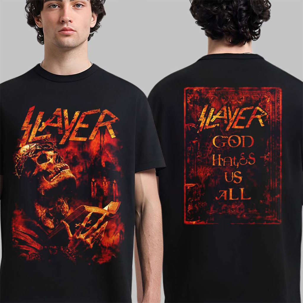 Slayer God Hates Us All 25th Anniversary Prayer T-Shirt Slayer Merch Gifts For Band Fans