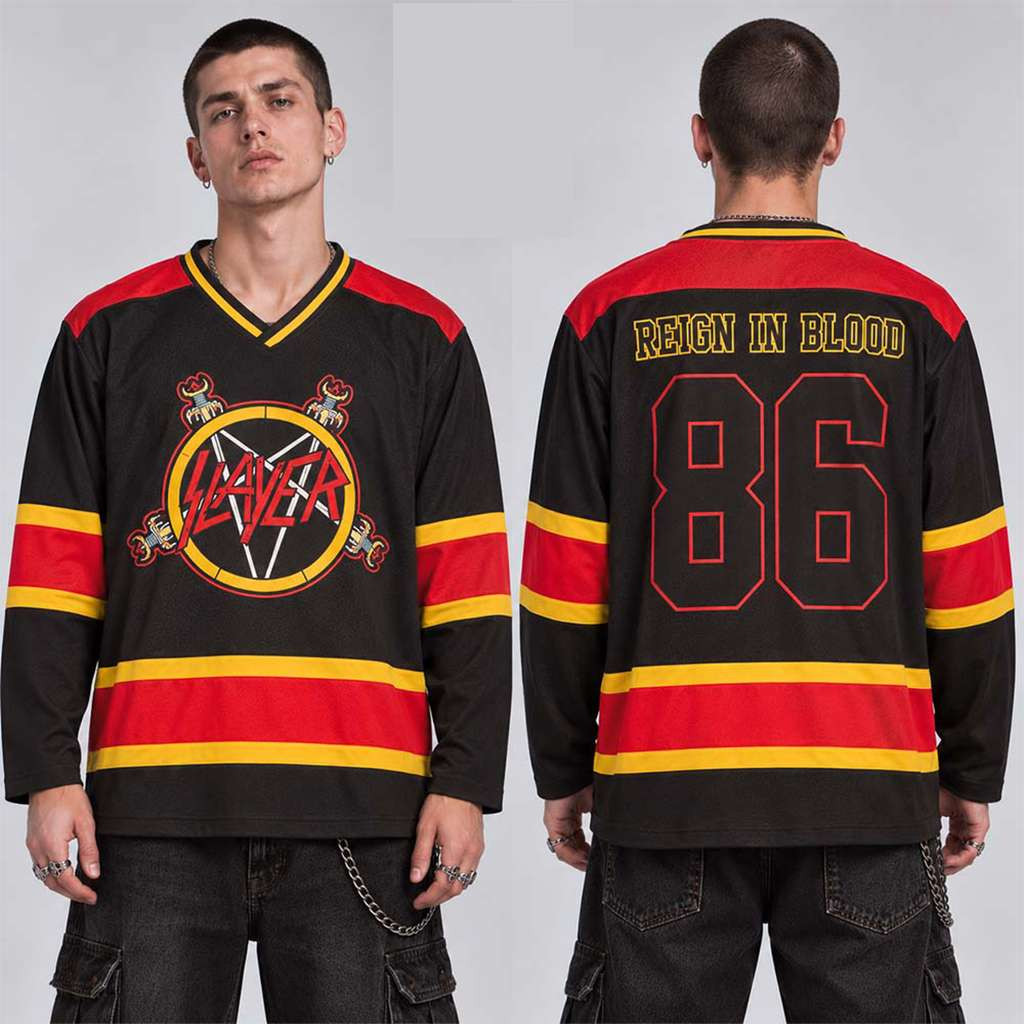 Slayer Reign in Blood 40th Anniversary Tour 2026 Hockey Jersey Slayer Merch Him Gifts