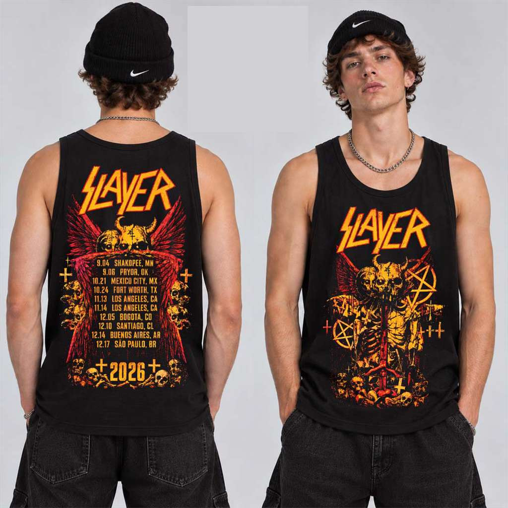 Slayer Reign in Blood 40th Anniversary Tour 2026 Tank Top Slayer Merch Band Fan Gifts