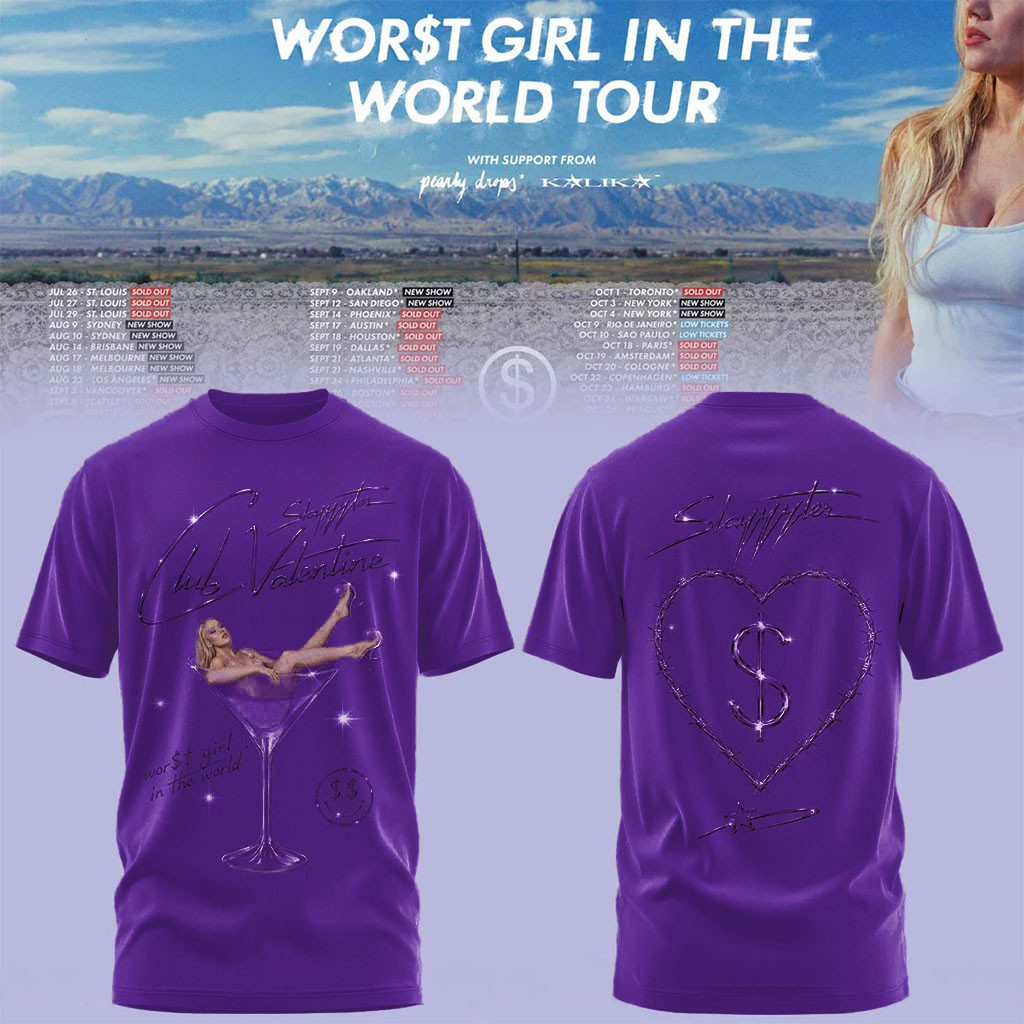 Slayyyter Worst Girl In The World Tour Shirt Club Valentine Slayyyter Merch Gifts For Her